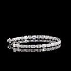 LAB-GROWN 9.01 CARAT EMERALD E-VS1 DIAMOND 14K WG TENNIS BRACELET (1 of 2)