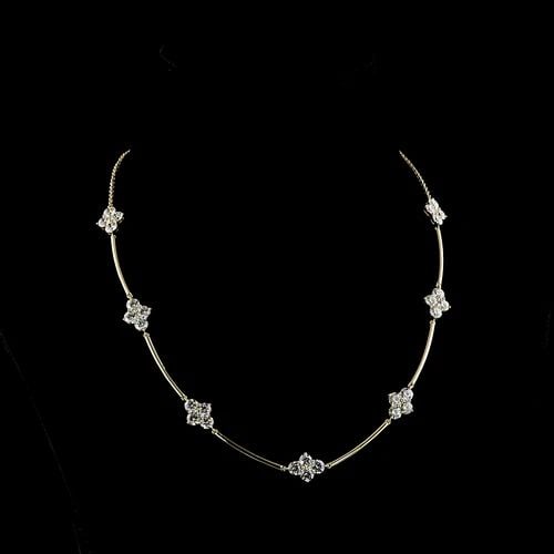 LAB-GROWN 9.72 CARAT ROUND E-F-VS DIAMOND 14K YELLOW GOLD STATION NECKLACE: LAB-GROWN 9.72 CARAT ROUND E-F-VS DIAMOND 14K YELLOW GOLD STATION NECKLACE Title: High-quality Brand-New Echo Friendly Elegant Lab-Grown 9.72 Carat Round E-F-VS Diamond 14K Yellow Gold Station Necklac