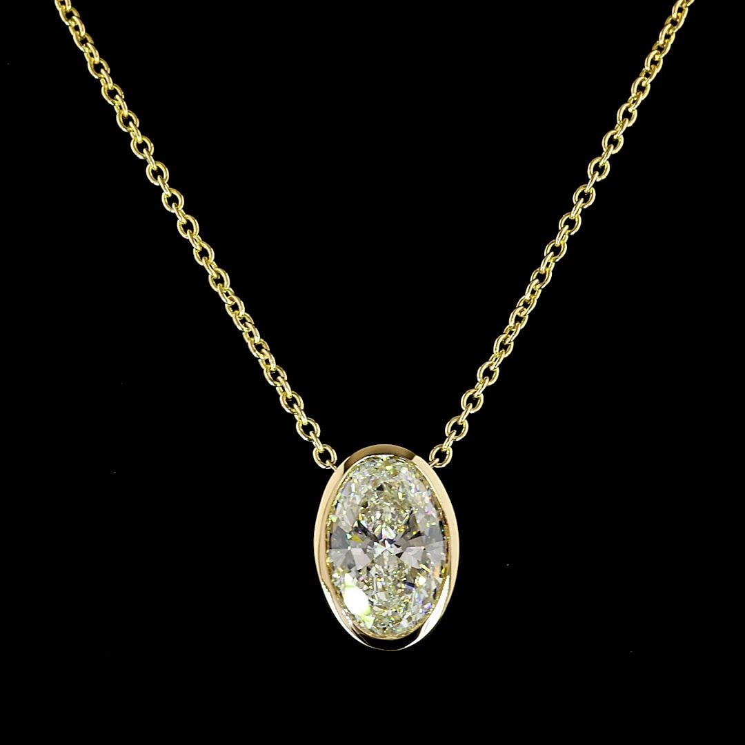 LAB-GROWN 6.03 CARAT OVAL E-F-VVS2 DIAMOND 14K YELLOW GOLD SOLITAIRE PENDANT: LAB-GROWN 6.03 CARAT OVAL E-F-VVS2 DIAMOND 14K YELLOW GOLD SOLITAIRE PENDANT Title: High-quality Brand-New Echo Friendly Elegant Lab-Grown 6.03 Carat Oval E-F-VVS2 Diamond 14K Yellow Gold Solitaire Pe