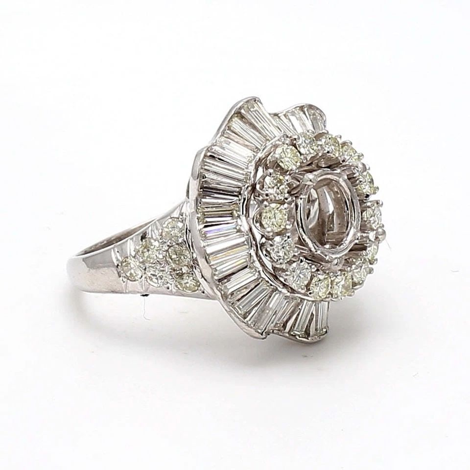 3.00 CARAT ROUND BRILLIANT H SI1 DIAMOND PLATINUM SEMI MOUNT RING: 3.00 CARAT ROUND BRILLIANT H SI1 DIAMOND PLATINUM SEMI MOUNT RING Title: 3.00 Carat Round Brilliant H SI1 Diamond Platinum Semi Mount Ring Style: Semi Mount Metal: Platinum Gemstone 1: 2 Carat Diamond