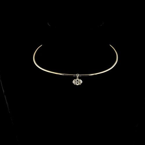 LAB-GROWN 2.5 CARAT OVAL E-F-VS1 DIAMOND 14K YELLOW GOLD SOLITAIRE PENDANT: LAB-GROWN 2.5 CARAT OVAL E-F-VS1 DIAMOND 14K YELLOW GOLD SOLITAIRE PENDANT Title: High-quality Brand-New Echo Friendly Elegant Lab-Grown 2.5 Carat Oval E-F-VS1 Diamond 14K Yellow Gold Solitaire Pendan