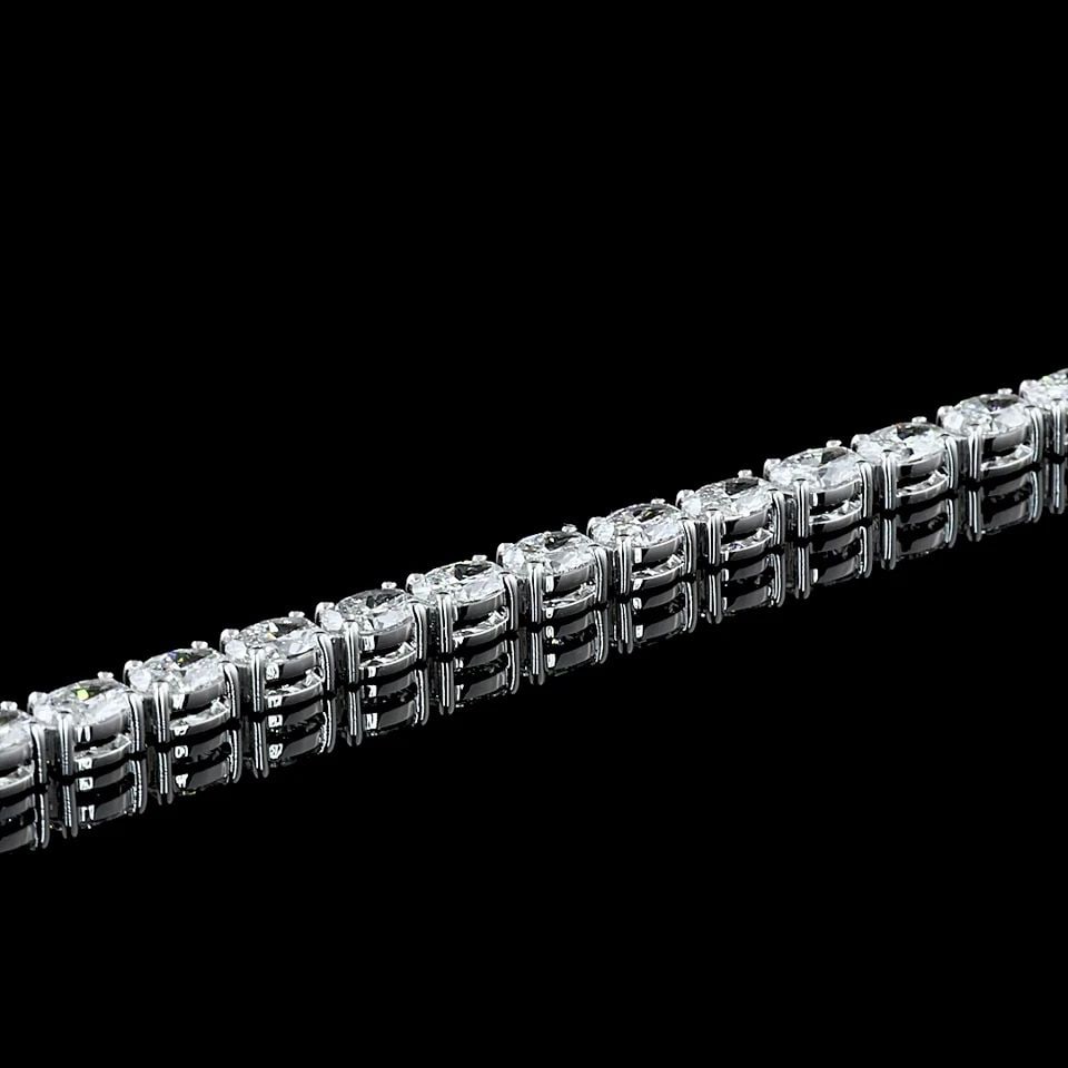 LAB-GROWN 5.14 CARAT OVAL E-VS DIAMOND 14K WHITE GOLD TENNIS BRACELET: LAB-GROWN 5.14 CARAT OVAL E-VS DIAMOND 14K WHITE GOLD TENNIS BRACELET Title: High-quality Brand-New Echo Friendly Elegant Lab-Grown 5.14 Carat Oval E-VS Diamond 14K White Gold Tennis Bracelet Video Li