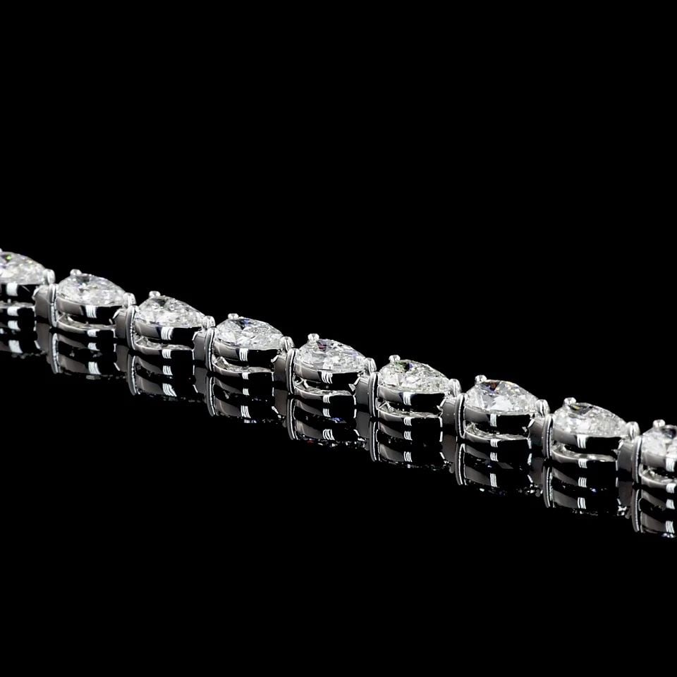LAB-GROWN 4.00 CARAT PEAR E-VS DIAMOND 14K WHITE GOLD TENNIS BRACELET: LAB-GROWN 4.00 CARAT PEAR E-VS DIAMOND 14K WHITE GOLD TENNIS BRACELET Title: High-quality Brand-New Echo Friendly Elegant Lab-Grown 4.00 Carat Pear E-VS Diamond 14K White Gold Tennis Bracelet Video Li