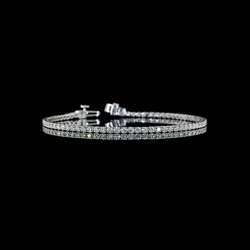 LAB-GROWN 2.95 CARAT ROUND -SI DIAMOND 14K WHITE GOLD TENNIS BRACELET (1 of 2)