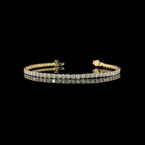 LAB-GROWN 7.17 CARAT ROUND E-F-VS DIAMOND 14K YELLOW GOLD TENNIS BRACELET: LAB-GROWN 7.17 CARAT ROUND E-F-VS DIAMOND 14K YELLOW GOLD TENNIS BRACELET Title: High-quality Brand-New Echo Friendly Elegant Lab-Grown 7.17 Carat Round E-F-VS Diamond 14K Yellow Gold Tennis Bracelet 