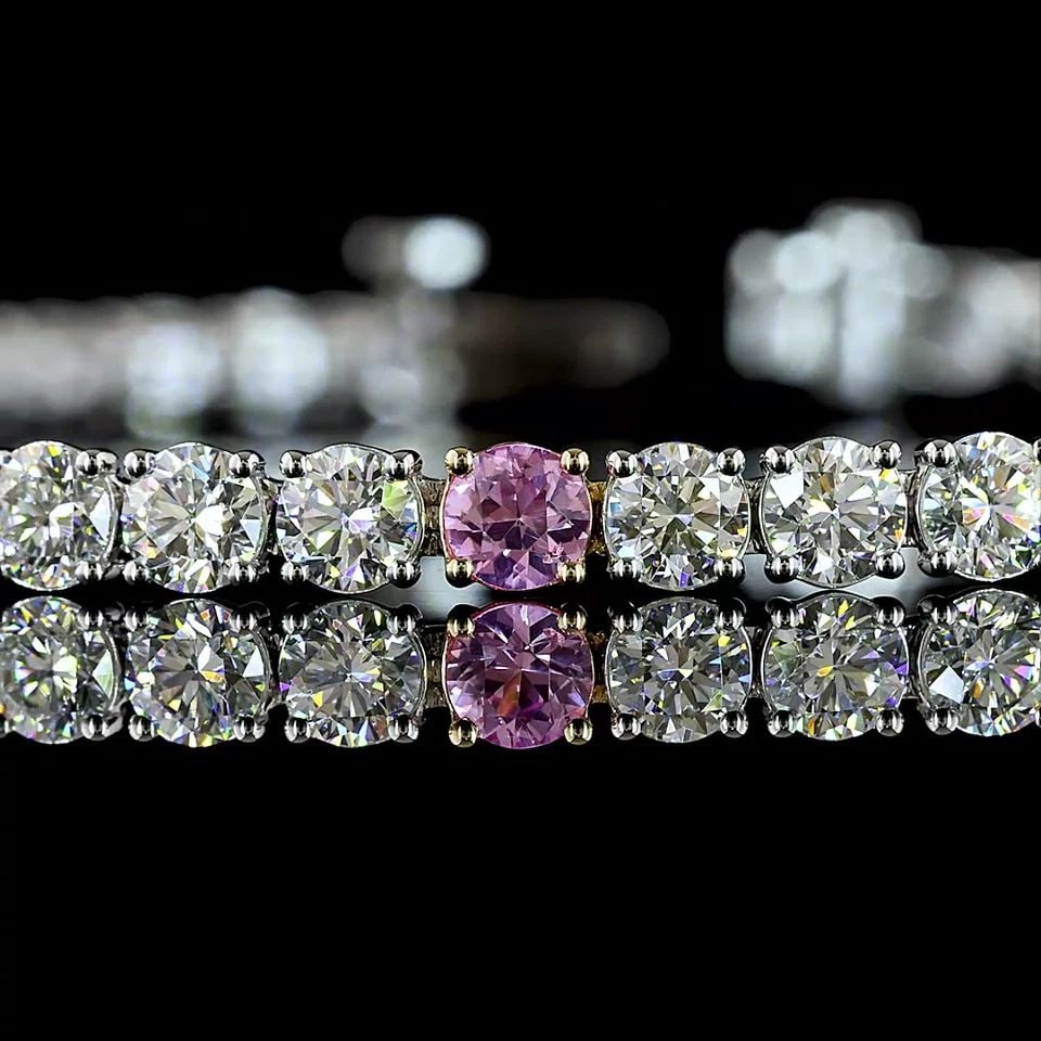 LAB-GROWN 5.89 CARAT ROUND -VS2 DIAMOND 14K TWO TONE TENNIS BRACELET: LAB-GROWN 5.89 CARAT ROUND -VS2 DIAMOND 14K TWO TONE TENNIS BRACELET Title: High-quality Brand-New Echo Friendly Elegant Lab-Grown 5.89 Carat Round -VS2 Diamond 14K Two Tone Tennis Bracelet Video Link