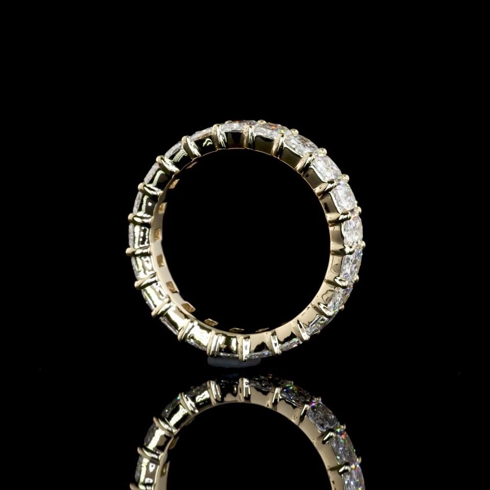 LAB-GROWN 5.91 CARAT RADIANT E-F-VS2 DIAMOND 14K YELLOW GOLD ETERNITY BAND: LAB-GROWN 5.91 CARAT RADIANT E-F-VS2 DIAMOND 14K YELLOW GOLD ETERNITY BAND Title: High-quality Brand-New Echo Friendly Elegant Lab-Grown 5.91 Carat Radiant E-F-VS2 Diamond 14K Yellow Gold Eternity Ban