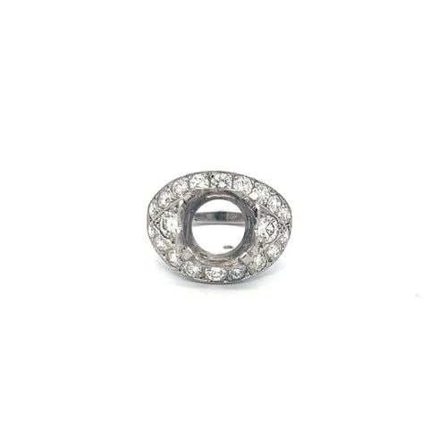 VINTAGE PLATINUM SEMI MOUNT RING WITH 2.20 CT BRILLIANT DIAMONDS FITS 4+ CARAT (1 of 2)