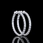 LAB-GROWN 4.01 CARAT EMERALD E-F-VS1 DIAMOND 14K WHITE GOLD HOOPS EARRINGS: LAB-GROWN 4.01 CARAT EMERALD E-F-VS1 DIAMOND 14K WHITE GOLD HOOPS EARRINGS Title: High-quality Brand-New Echo Friendly Elegant Lab-Grown 4.01 Carat Emerald E-F-VS1 Diamond 14K White Gold Hoops Earring