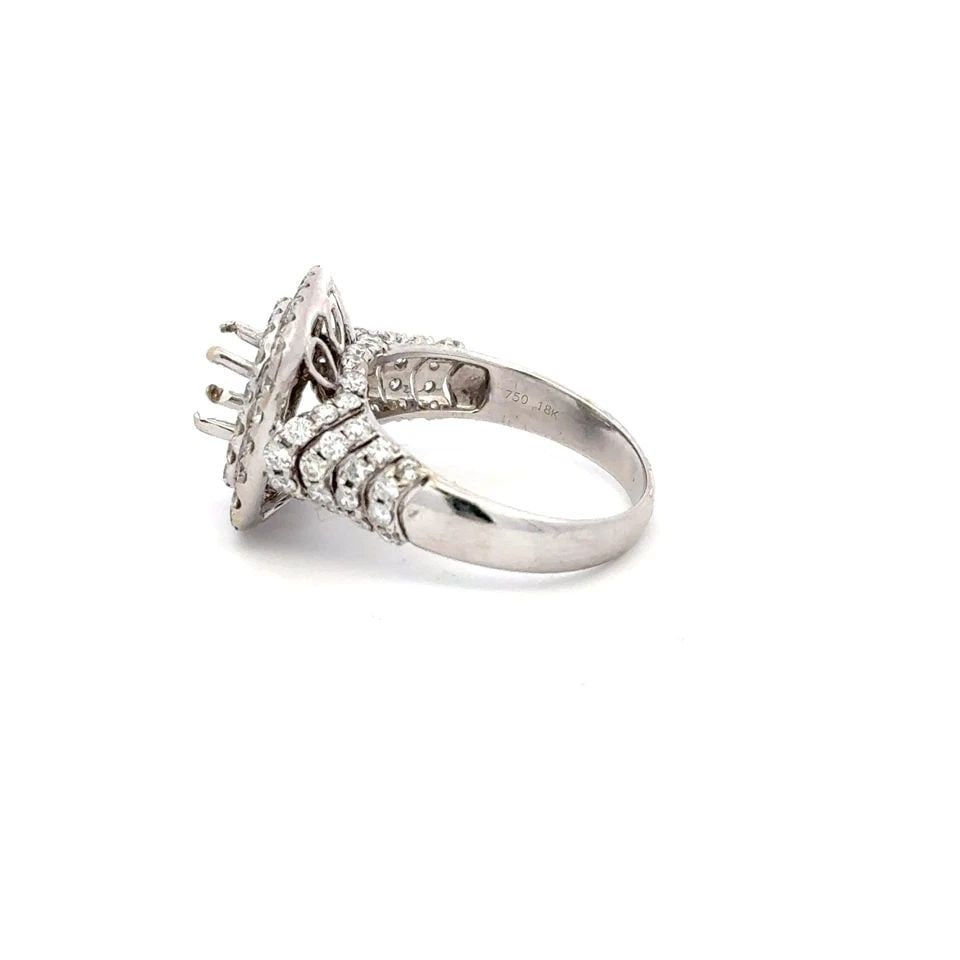 1.20 CARAT ROUND BRILLIANT H SI1 DIAMOND 18 KARAT WHITE GOLD SEMI MOUNT RING: 1.20 CARAT ROUND BRILLIANT H SI1 DIAMOND 18K WG SEMI MOUNT RING Title: 1.20 Carat Round Brilliant H SI1 Diamond 18 Karat White Gold Semi Mount Ring Style: Semi Mount Metal: 18 Karat White Gold Gemston