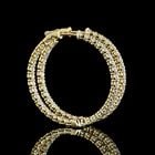 LAB-GROWN 3.84 CARAT ROUND E-F-VS DIAMOND 14K YELLOW GOLD HOOPS EARRINGS (1 of 2)