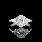 LAB-GROWN 2.18 CARAT OVAL E-F-VS1 DIAMOND PLATINUM THREE STONES RING: LAB-GROWN 2.18 CARAT OVAL E-F-VS1 DIAMOND PLATINUM THREE STONES RING Title: High-quality Brand-New Echo Friendly Elegant Lab-Grown 2.18 Carat Oval E-F-VS1 Diamond Platinum Three Stones Ring Video Link