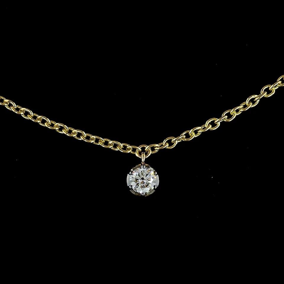 LAB-GROWN 1.89 CARAT ROUND E-F-VS1 DIAMOND 14K YELLOW GOLD STATION NECKLACE: LAB-GROWN 1.89 CARAT ROUND E-F-VS1 DIAMOND 14K YELLOW GOLD STATION NECKLACE Title: High-quality Brand-New Echo Friendly Elegant Lab-Grown 1.89 Carat Round E-F-VS1 Diamond 14K Yellow Gold Station Neckl