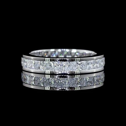 LAB-GROWN 2.52 CARAT PRINCESS E-F-VS DIAMOND 14K WHITE GOLD ETERNITY BAND: LAB-GROWN 2.52 CARAT PRINCESS E-F-VS DIAMOND 14K WHITE GOLD ETERNITY BAND Title: High-quality Brand-New Echo Friendly Elegant Lab-Grown 2.52 Carat Princess E-F-VS Diamond 14K White Gold Eternity Band 