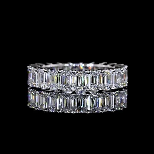 LAB-GROWN 4.54 CARAT EMERALD E-F- DIAMOND 14K WHITE GOLD ETERNITY BAND: LAB-GROWN 4.54 CARAT EMERALD E-F- DIAMOND 14K WHITE GOLD ETERNITY BAND Title: High-quality Brand-New Echo Friendly Elegant Lab-Grown 4.54 Carat Emerald E-F- Diamond 14K White Gold Eternity Band Eterni