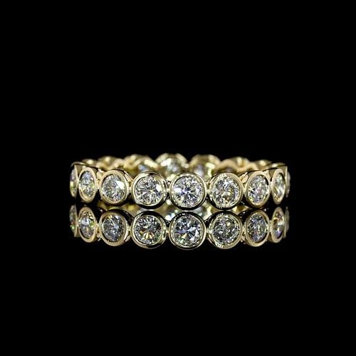 LAB-GROWN 1.14 CARAT ROUND E-F-VS+ DIAMOND 14K YELLOW GOLD ETERNITY BAND: LAB-GROWN 1.14 CARAT ROUND E-F-VS+ DIAMOND 14K YELLOW GOLD ETERNITY BAND Title: High-quality Brand-New Echo Friendly Elegant Lab-Grown 1.14 Carat Round E-F-VS+ Diamond 14K Yellow Gold Eternity Band Et