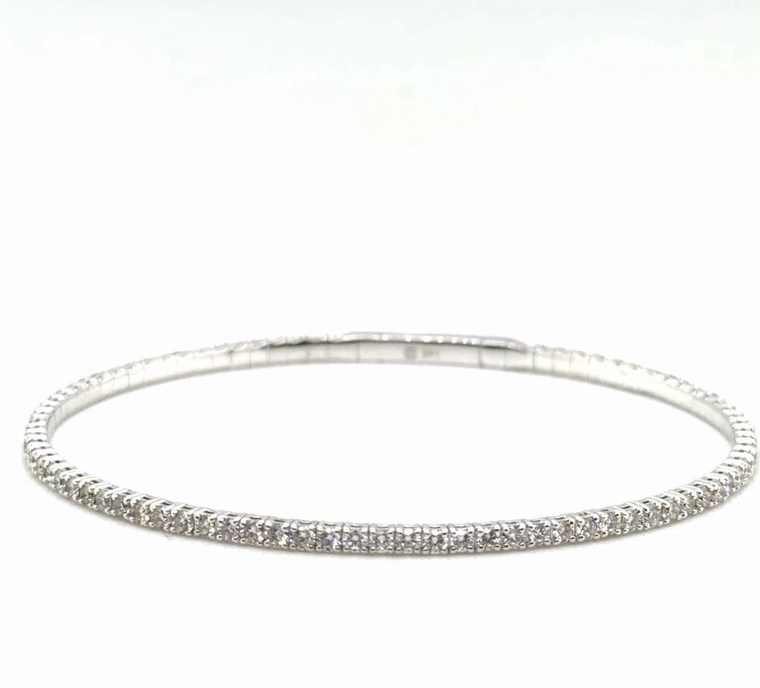 14K GOLD AND DIAMOND ESTATE BRACELET WITH 2.00TDW NATURAL DIAMONDS SI-I: 14K GOLD AND DIAMOND ESTATE BRACELET WITH 2.00TDW NATURAL DIAMONDS SI-I 14k White Gold Natural Diamond Estate Bracelet Featuring 2 00-carats of Round Brilliant Cut Diamonds set in white Gold Diamond D