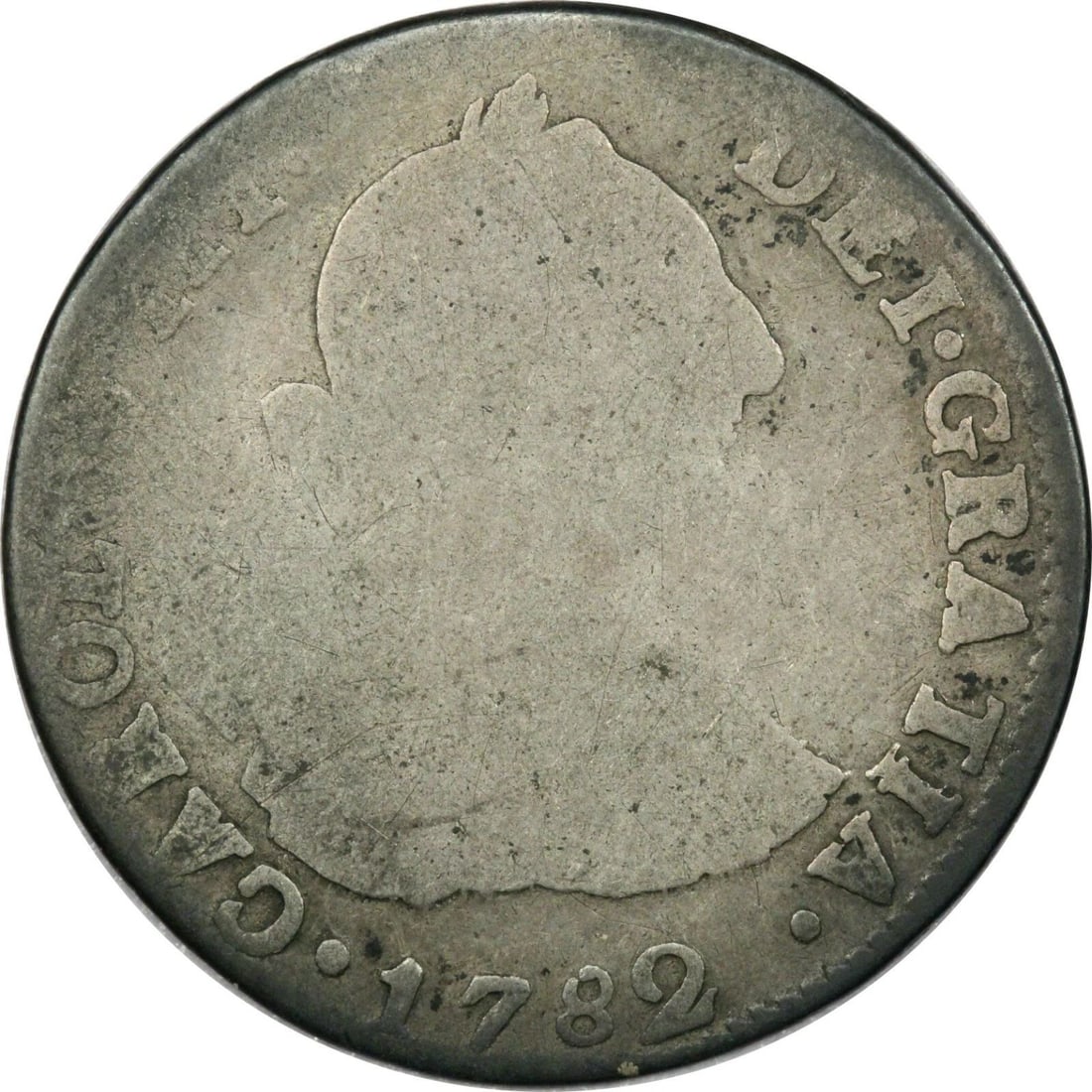 1782 PTS SPANISH COLONIAL BOLIVIA 2 REALES SILVER, AG/G CONDITION, KM #53: 1782 PTS SPANISH COLONIAL BOLIVIA 2 REALES SILVER, AG/G CONDITION, KM #53 1782 PTS Spanish Colonial Bolivia 2 Reales Silver, AG/G Condition, KM #53