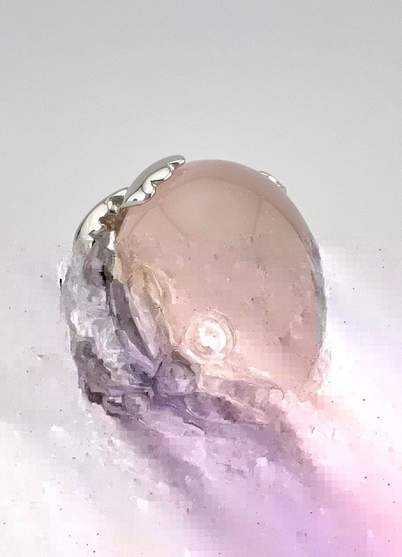 CHRISTIAN DIOR ROSE PINK QUARTZ & DIAMOND 18K WHITE GOLD DRAGONFLY COCKTAIL RING: CHRISTIAN DIOR ROSE PINK QUARTZ & DIAMOND 18K WHITE GOLD DRAGONFLY COCKTAIL RING Christian Dior Pink Quartz & Diamond 18k White Gold Dragonfly Cocktail Ring Ring Size: 5.5 - Can Be Resized Metal: 18k 