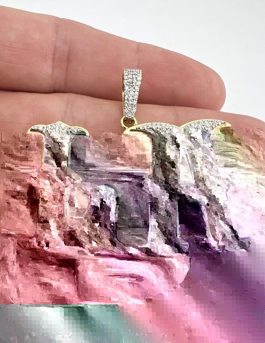 CUSTOM 18K YELLOW GOLD LOS ANGELES "LA" - 3.00CT DIAMOND LETTER PENDANT 18.2G: CUSTOM 18K YELLOW GOLD LOS ANGELES "LA" - 3.00CT DIAMOND LETTER PENDANT 18.2G Custom 18k Yellow Gold Los Angeles "LA" - 3.00ct Diamond Letter Pendant 18.2g Size: 1 5/8" Tall by 2" Wide at The Base Wei