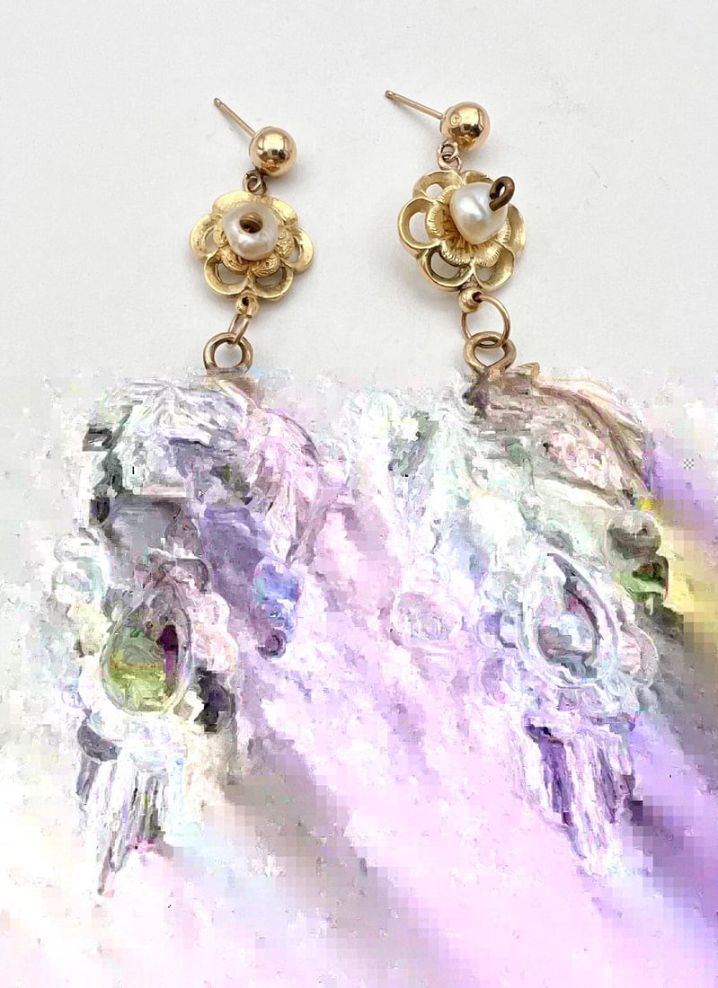 ANTIQUE VICTORIAN 14K YELLOW GOLD SEED PEARL DOVE SWALLOW BIRD DANGLE EARRINGS: ANTIQUE VICTORIAN 14K YELLOW GOLD SEED PEARL DOVE SWALLOW BIRD DANGLE EARRINGS Antique Victorian 14k Yellow Gold Seed Pearl Dove Swallow Bird Dangle Earrings Size: 3" Tall With Dangle By About 1" Wide
