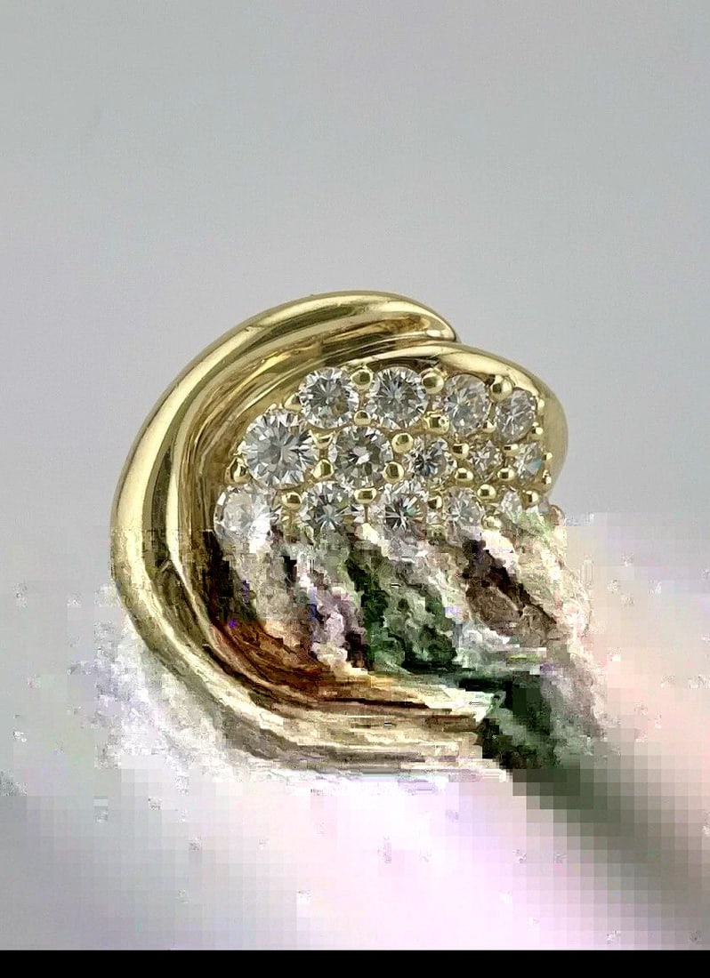 DESIGNER JOSE HESS MODERNIST 14K YELLOW GOLD 2.25CT DIAMOND APPROX. RING 17.1G (1 of 2)