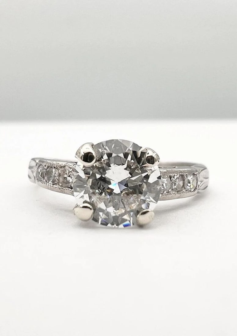 ANTIQUE ART DECO PLATINUM .75CT OLD CUT DIAMOND ENGAGEMENT SOLITAIRE RING: ANTIQUE ART DECO PLATINUM .75CT OLD CUT DIAMOND ENGAGEMENT SOLITAIRE RING ANTIQUE ART DECO PLATINUM .75ct OLD CUT DIAMOND ENGAGEMENT SOLITAIRE RING Size: 3.75- Can Be Sized Without Damaging Weight is 