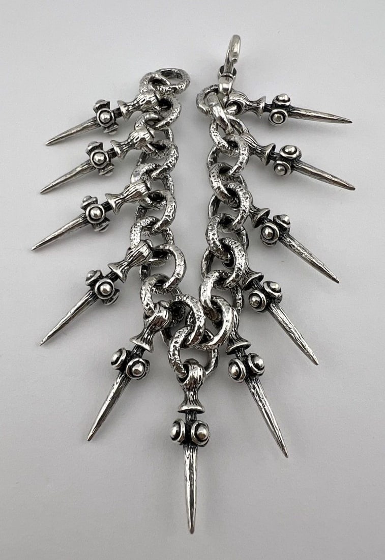 GACKT DARTS GIGOR GOTHIC PUNK BIKER STERLING SILVER DAGGER KNIFE DESIGN BRACELET (1 of 2)