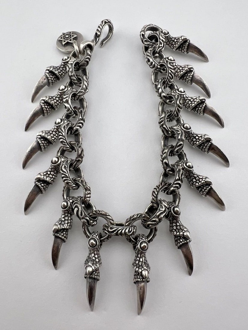 GACKT DARTS GIGOR GOTHIC PUNK BIKER STERLING SILVER TALON CLAWS DESIGN BRACELET (1 of 2)