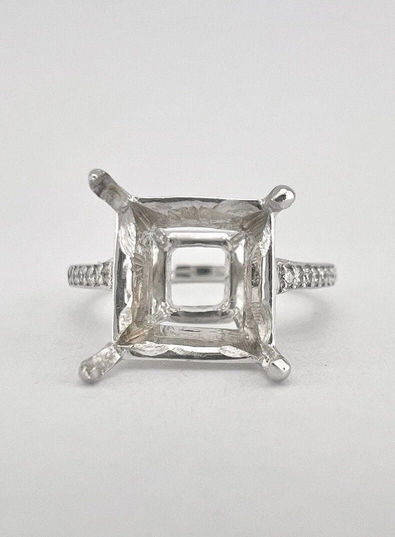 18K WHITE GOLD SEMI-MOUNT HOLDS 3.25-3.50CT DIAMOND ENGAGEMENT RING MOUNTING (1 of 2)