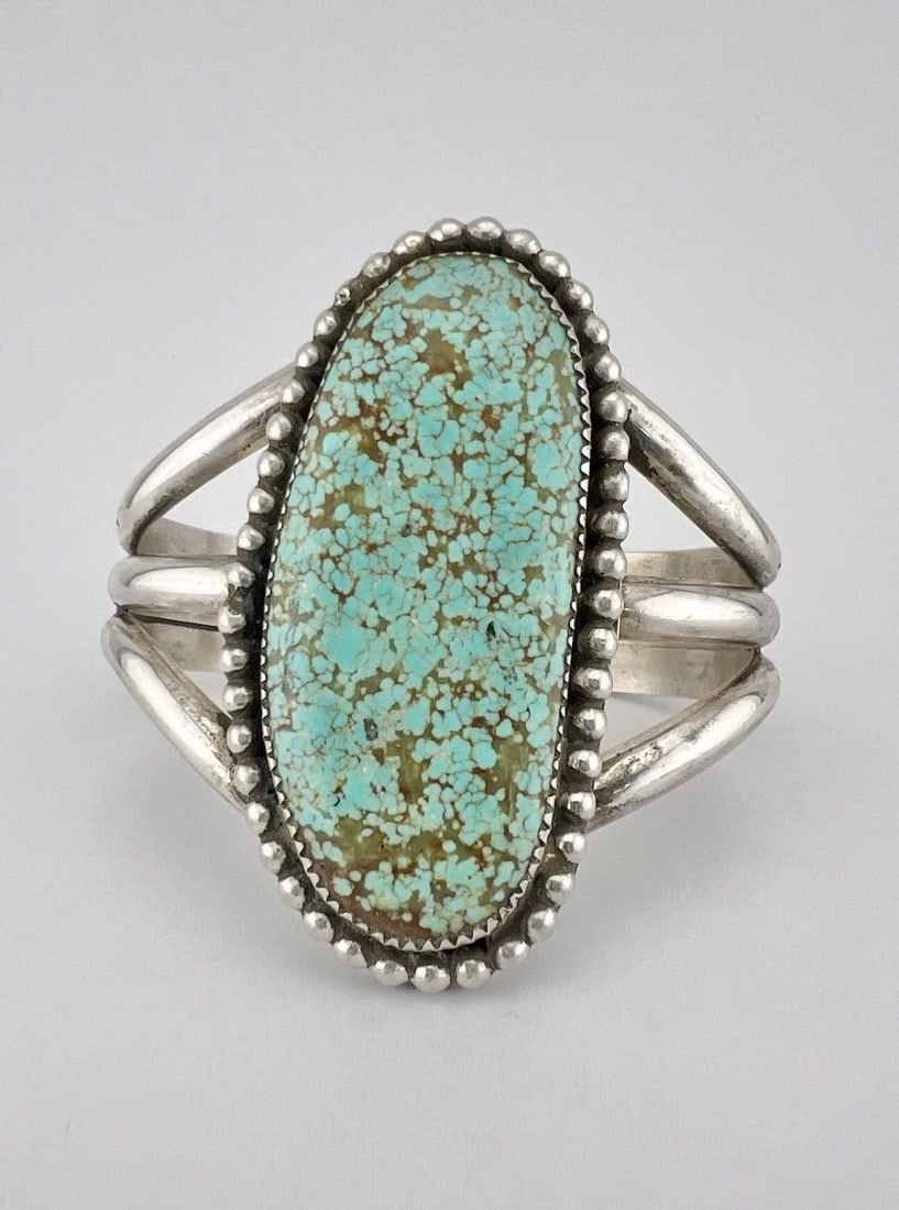 VTG BOYD ASHLEY NAVAJO STERLING SILVER SPIDERWEB #8 TURQUOISE CUFF BRACELET #2 (1 of 2)