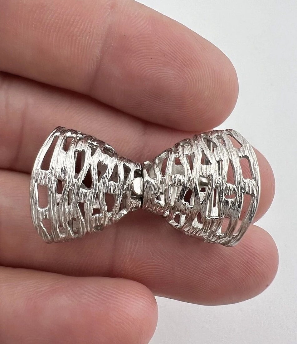 VTG MODERNIST 14K WHITE GOLD MULTI STRAND BRACELET NECKLACE CLASP BAIL FINDINGS (1 of 2)