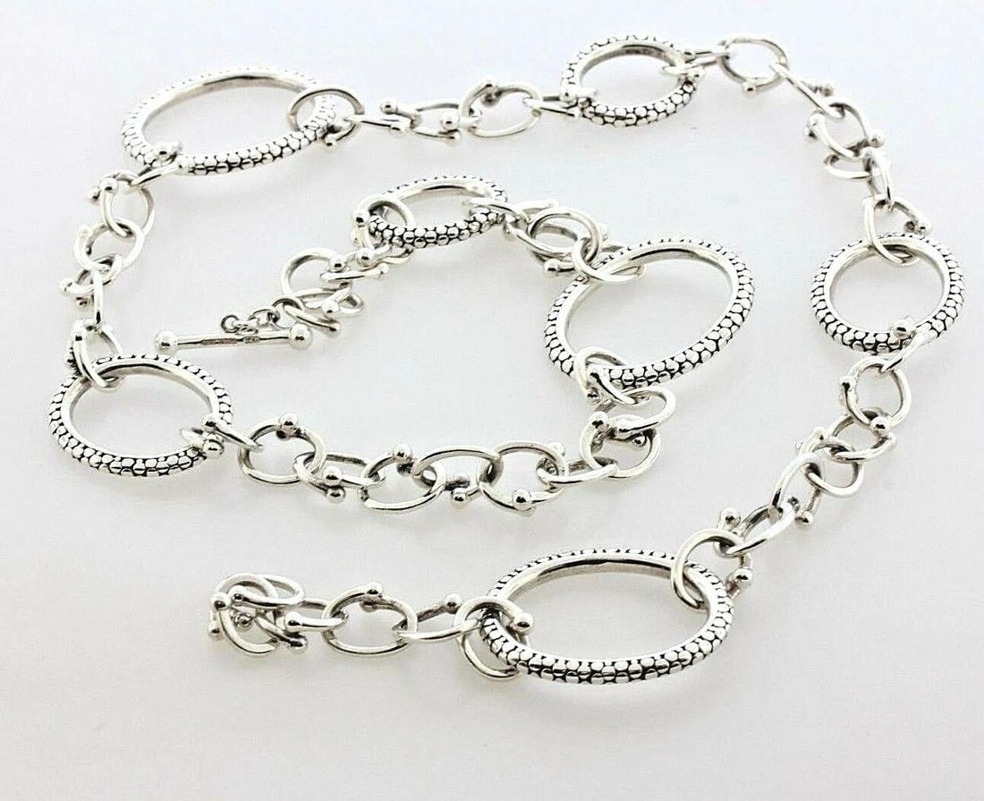 MICHAEL DAWKINS STERLING SILVER 925 STARRY NIGHT REPTILE DOTTED NECKLACE - 18.5" (1 of 2)