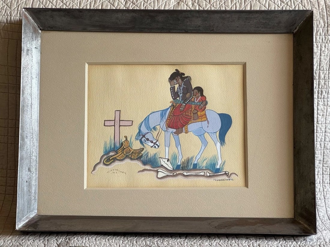 RARE ANDY VAN TSIHNAHJINNIE ( 1916-2000 ) ORIGINAL NAVAJO PAINTING - 1946 (1 of 1)