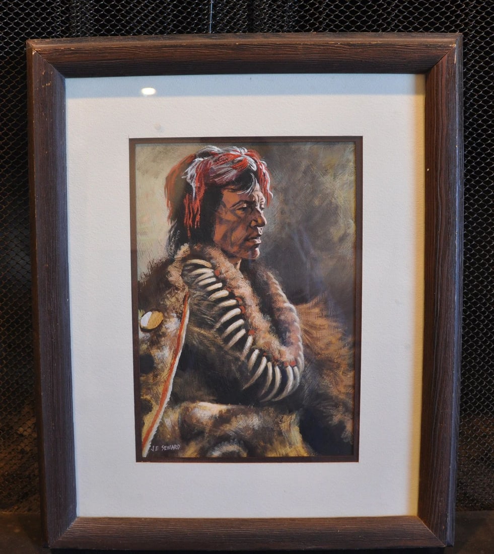 JAMES E. SEWARD (1926-) ORIGINAL PAINTING OF SAUK INDIAN CHIEFTAIN - KEOKUK (1 of 1)