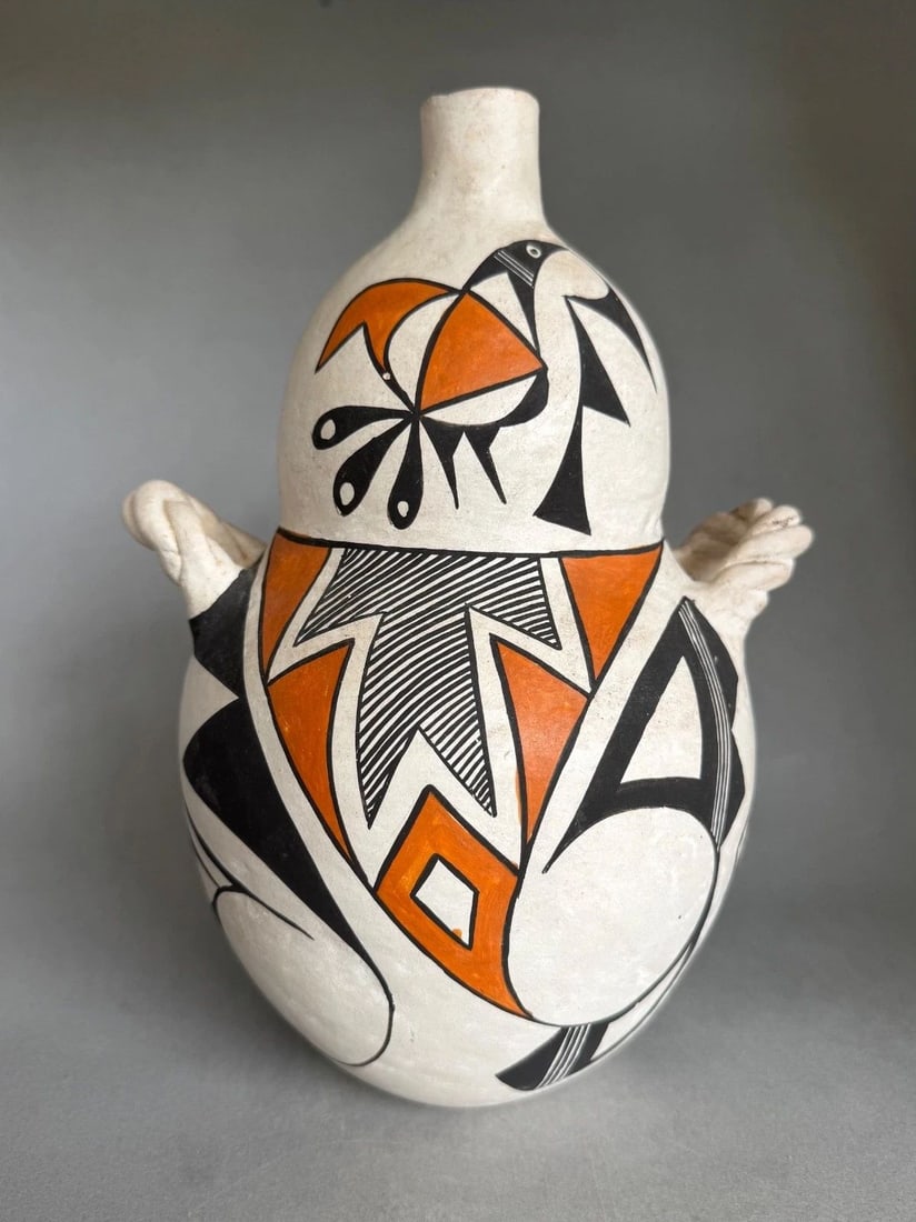 RARE VINTAGE EVA HISTIA 1914-2005 ACOMA SEED OLLA POT 10.5" TALL (1 of 2)