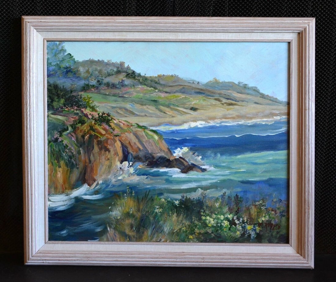 MARJORIE KINNEY - ORIGINAL SOUTHERN CALIFORNIA COAST OCEAN LANDSCAPE PAINTING (1 of 2)
