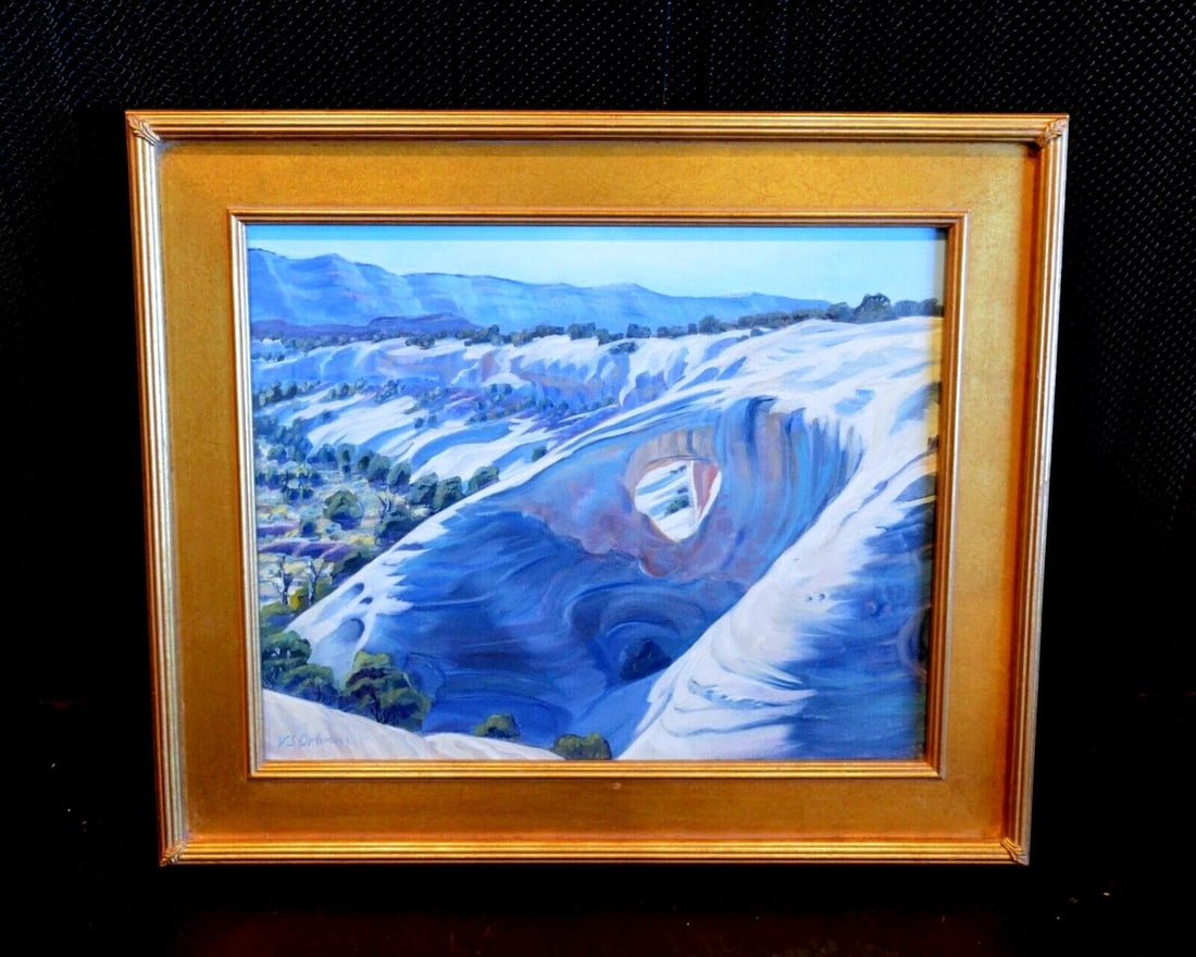VALERIE ORLEMANN - GRAND STAIRCASE ESCALANTE UTAH SNOW - OIL PAINTING LANDSCAPE (1 of 1)