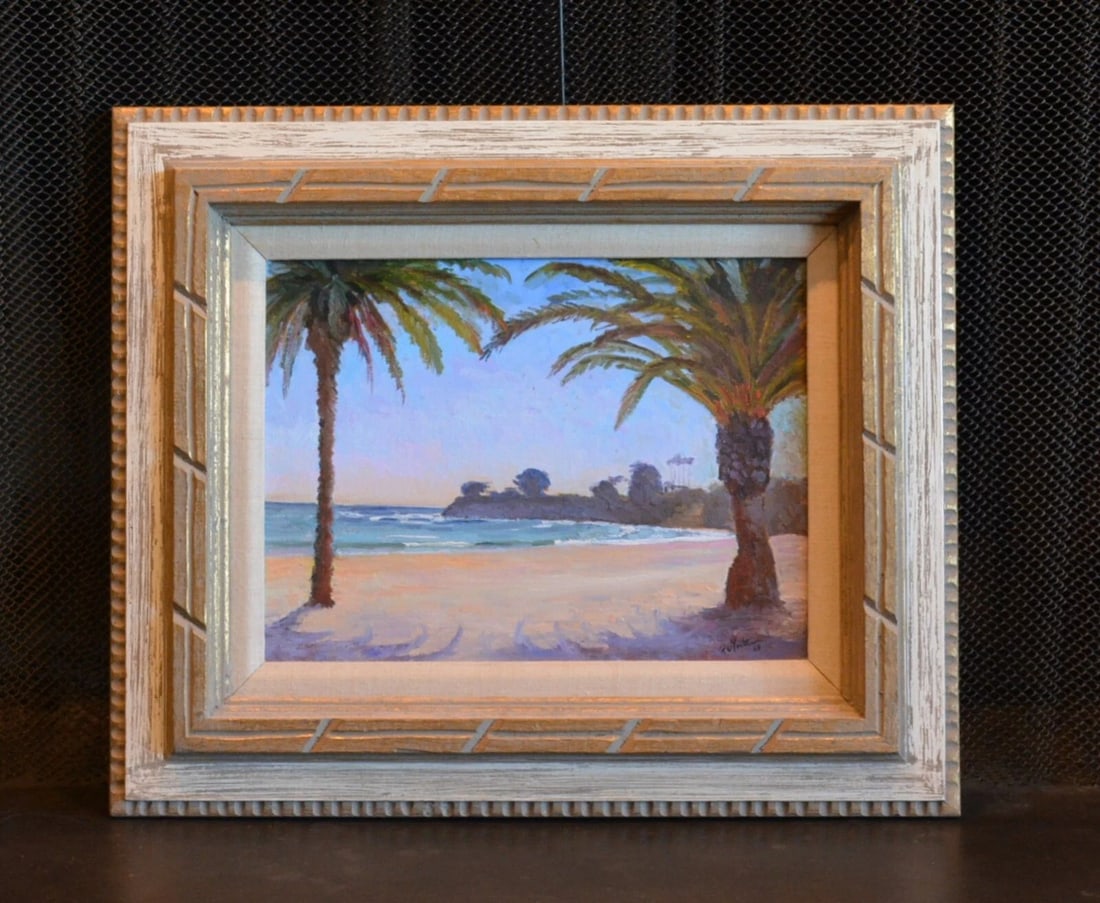 PHILLIPE MATHIEU - OIL PAINTING LEADBETTER BEACH SANTA BARBARA CALIFORNIA (1 of 2)