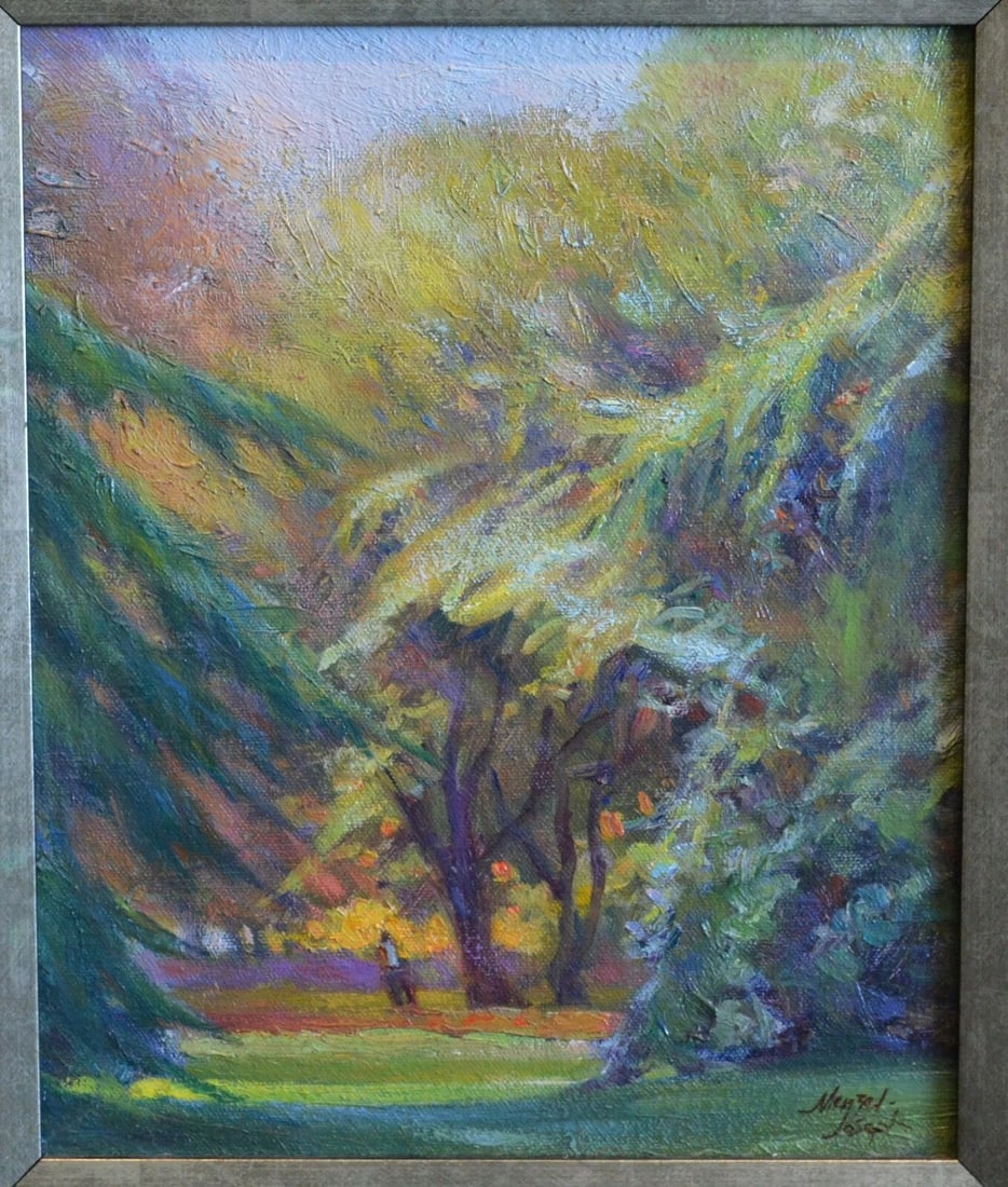 J. MENZEL-JOSEPH - OIL PAINTING - WALK AMONGST THE TREES - FRAMED (1 of 2)