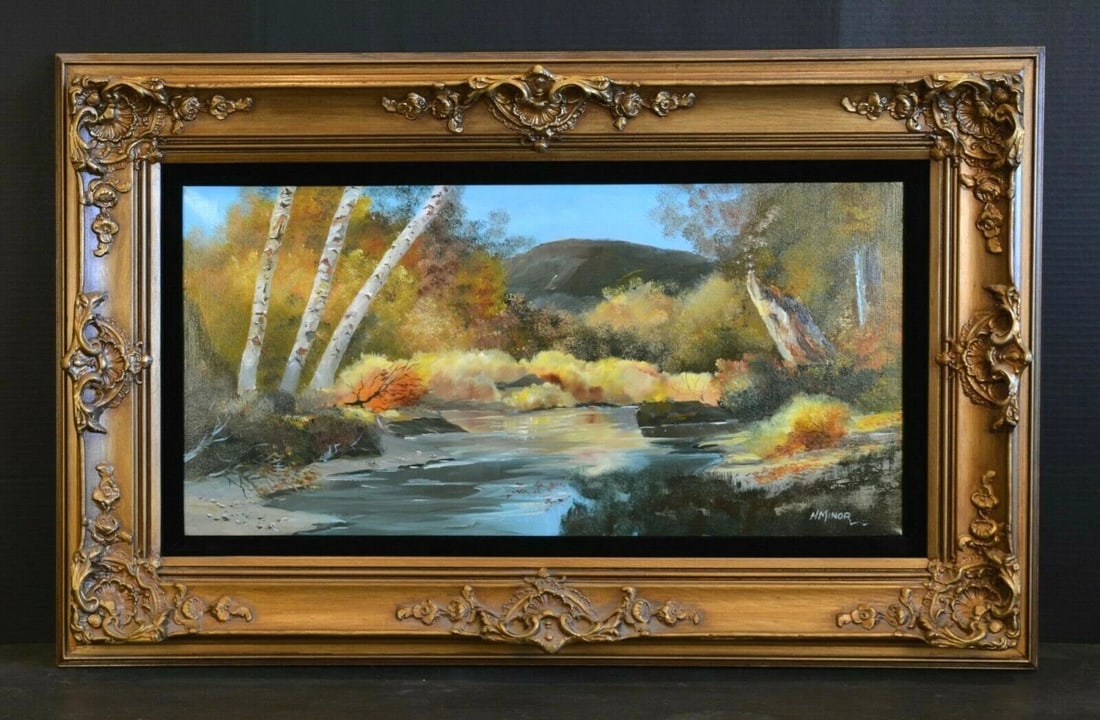 LANDSCAPE PAINTING - "THE LITTLE STREAM" - CALIFORNIA ARTIST HERMAN MINOR (1 of 2)