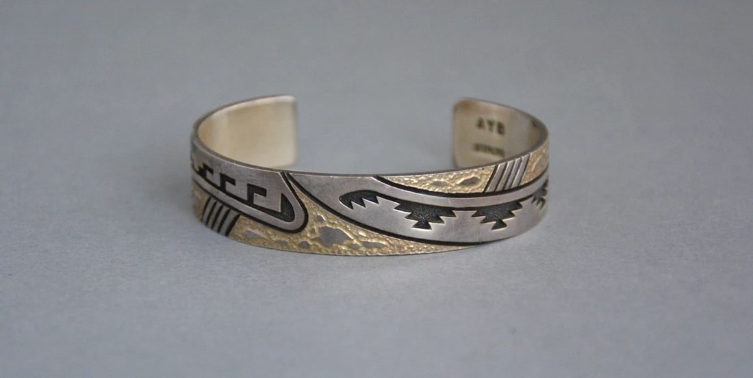 ALTON BEDONIE - NAVAJO STERLING SILVER BRACELET CUFF - SKY CLOUD DESIGN - 6 3/4" (1 of 1)