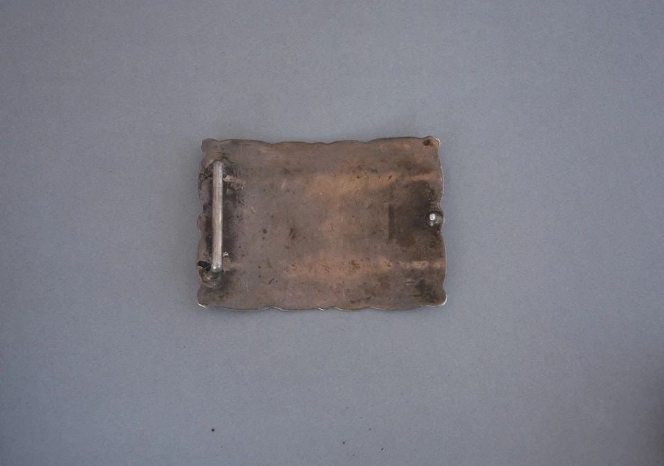 LARGE VINTAGE NAVAJO STERLING SILVER BELT BUCKLE WITH NAME - GARY - 3.5" X 2.5" (1 of 1)