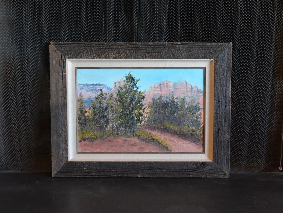 GLORIA JEAN - ORIGINAL OIL LANDSCAPE PAINTING COLORADO RED ROCKS PINES (1 of 2)
