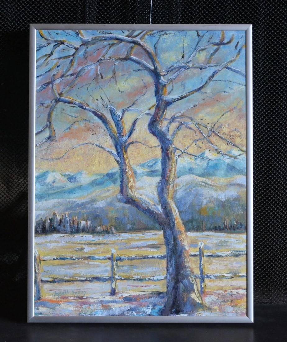 AYLETT GRIFFIN IRVING (1921-2012) WINTER APPLE TREE IN SNOW - ABSAROKEE MONTANA (1 of 2)