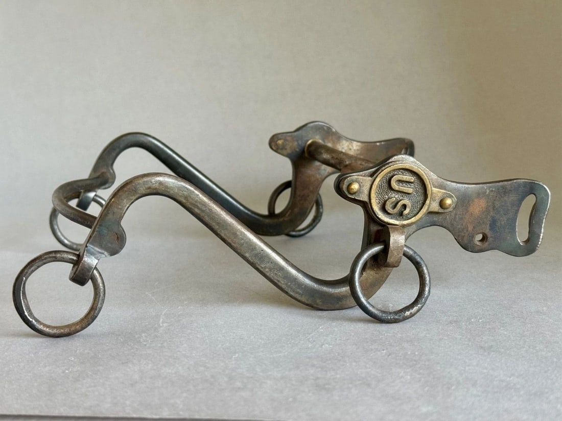 ANTIQUE US CALVARY 1859 CIVIL WAR HORSE BIT STAMPED CA (1 of 1)