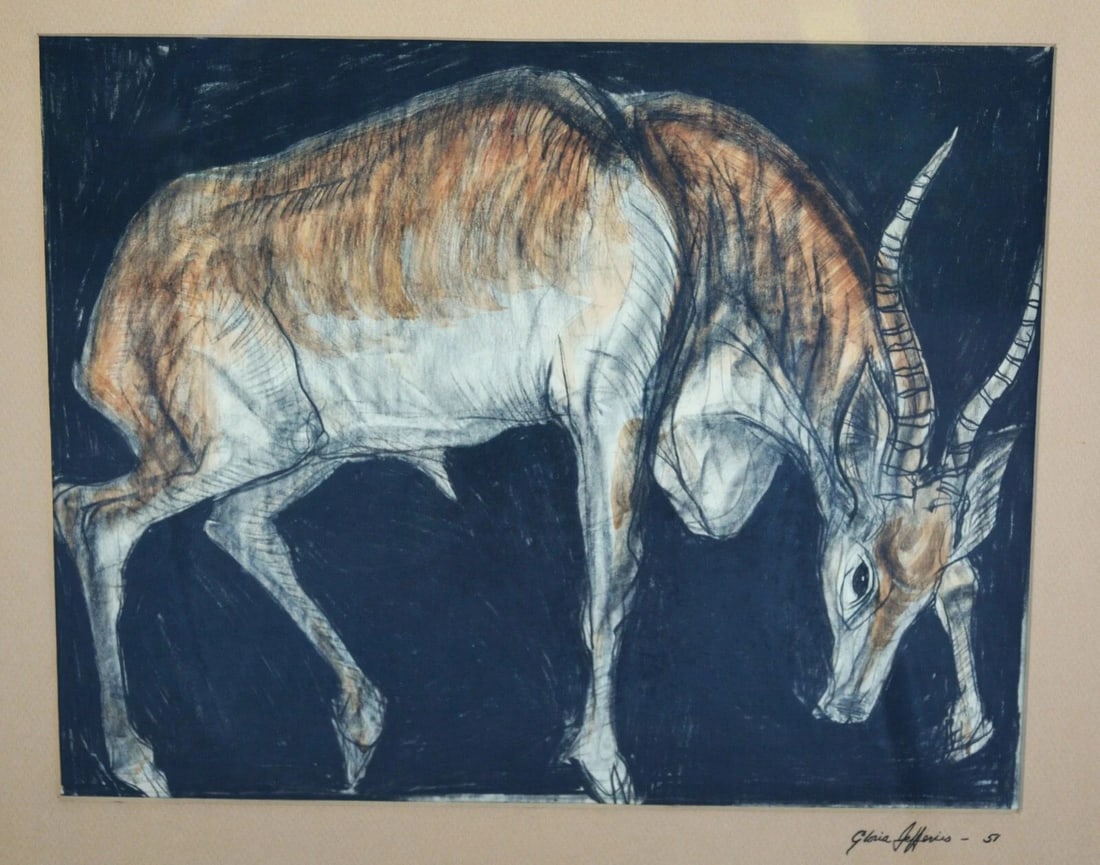 GLORIA JEFFRIES - COLORED DRAWING - AFRICAN ANTELOPE ELAND (1 of 1)