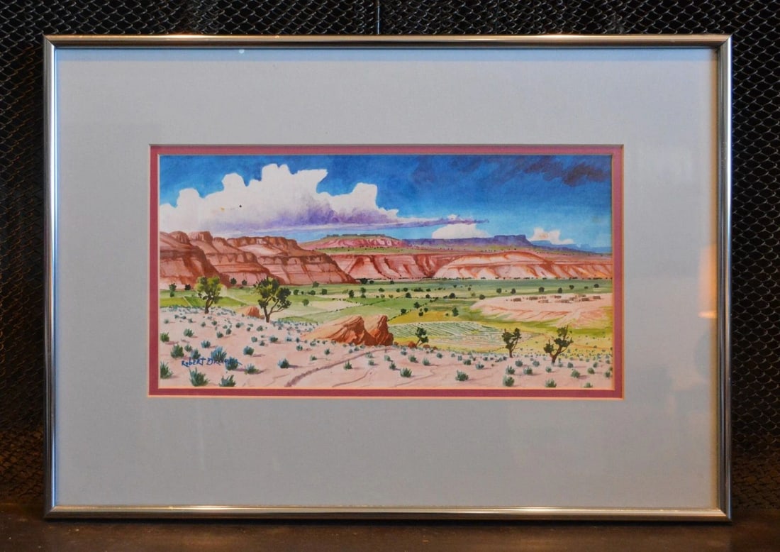 ROBERT DRAPER (1938-2000) - NAVAJO ARTIST - LANDSCAPE WATERCOLOR PAINTING (1 of 2)