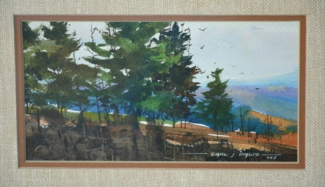 CARL J DALIO WATERCOLOR PAINTING - "BELOW MOUNT EVANS" COLORADO FRAMED (1 of 2)