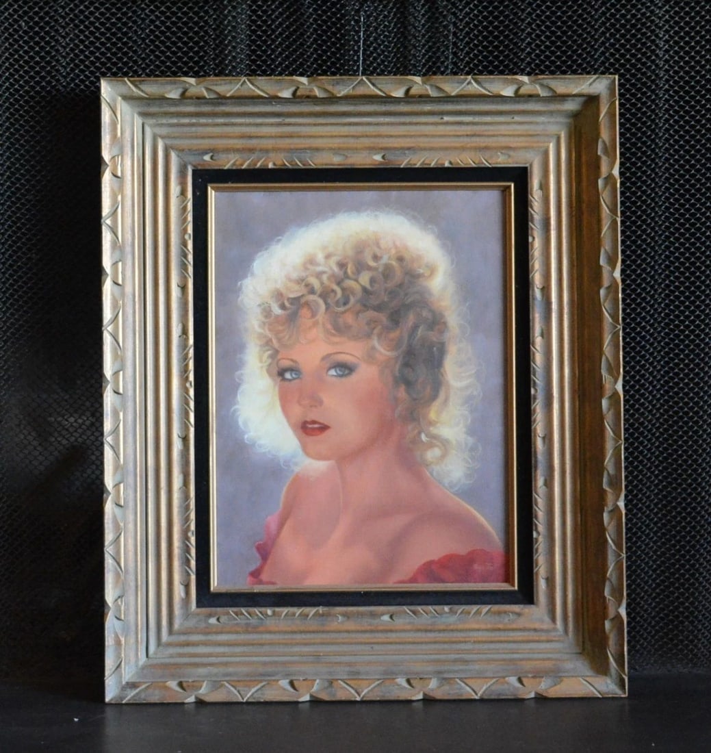 SARITA HUBER - OIL PAINTING PORTRAIT OF YOUNG WOMAN - FRAMED - N. DAKOTA ARTIST (1 of 1)